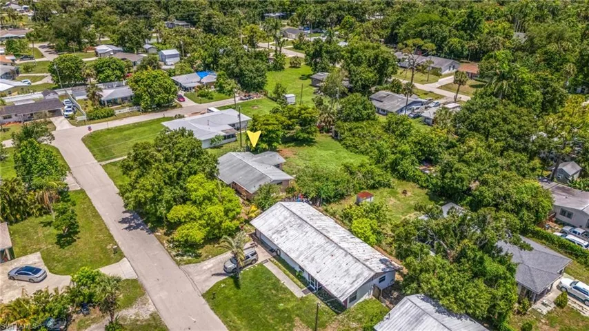 Aerial perspective of suburban area