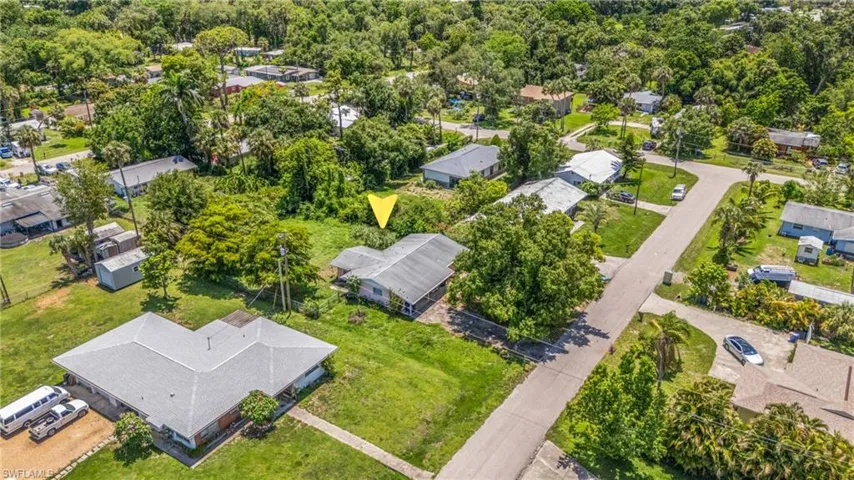 Aerial perspective of suburban area