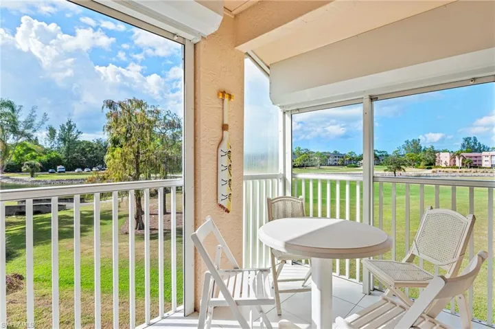 Lanai with golf course view