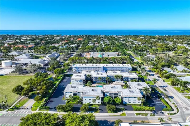 Drone / aerial view of a large body of water