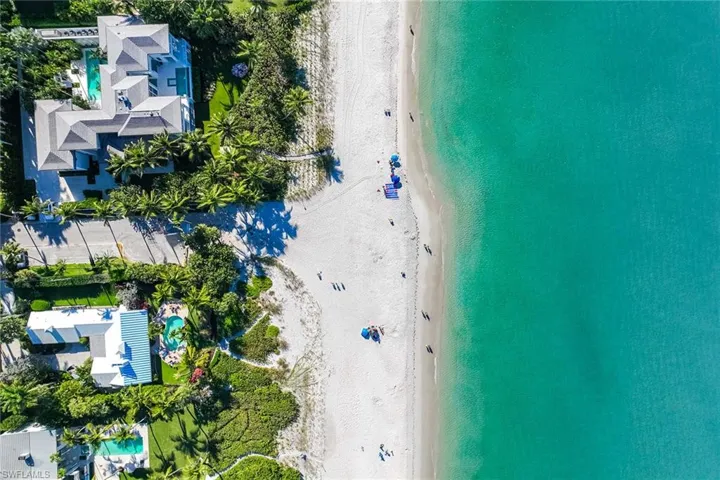 Aerial view of unending shoreline