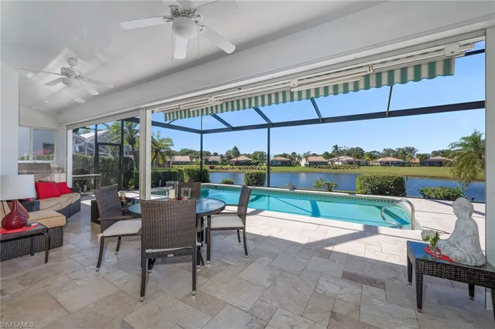 Expansive under cover entertaining area