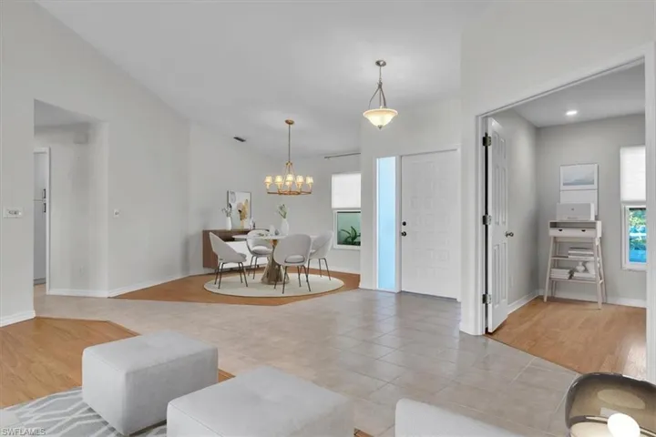 Staged Dining Room view from Living Room