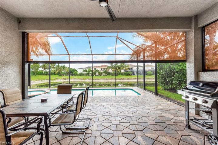 Lanai with displayed power storm shutter