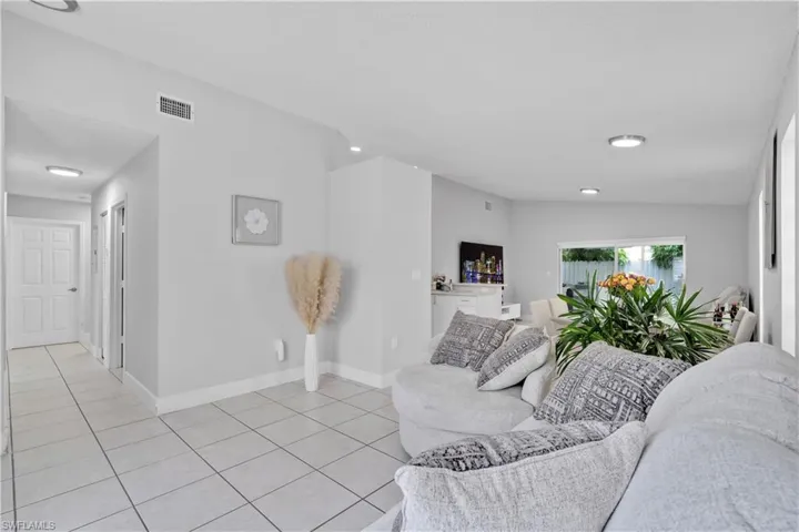 View of tiled living room