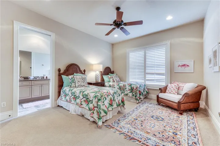 Bedroom featuring carpet floors, recessed lighting, and baseboards