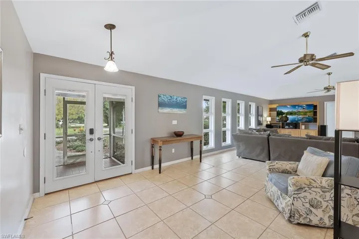 Entry way features gorgeous French doors.