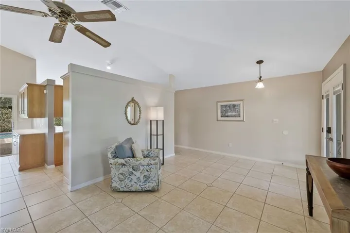 View of entry way from living room.