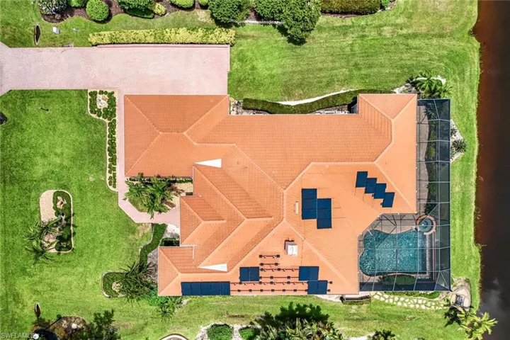 Concrete Tile Roof, Huge Picture Window Pool Cage