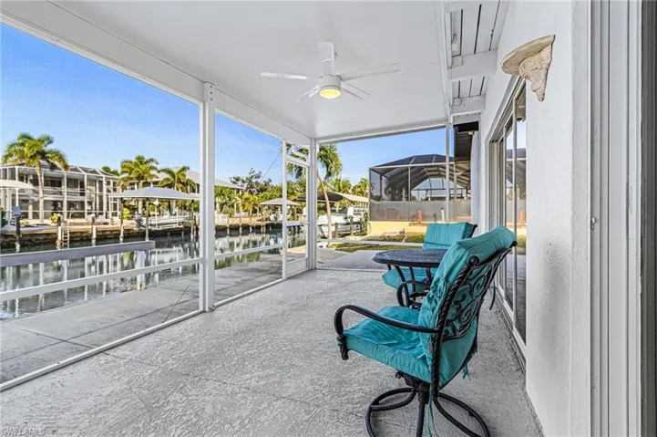 View of waterfront screened porch