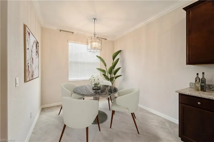 Virtually Staged Breakfast Nook off of kitchen
