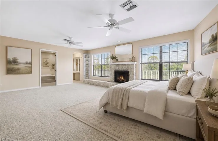 Primary Bedroom staged with furniture
