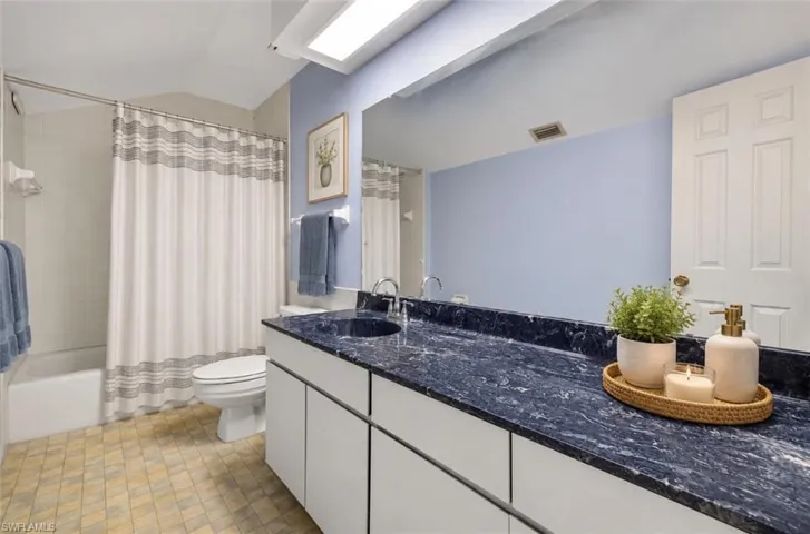 Staged photo of guest bath