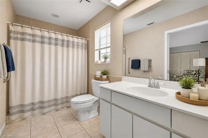 Staged photo of apartment bathroom