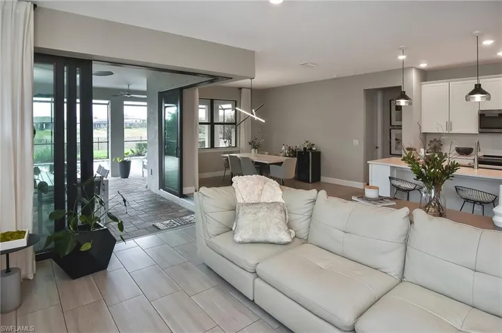 Living room with ceiling fan