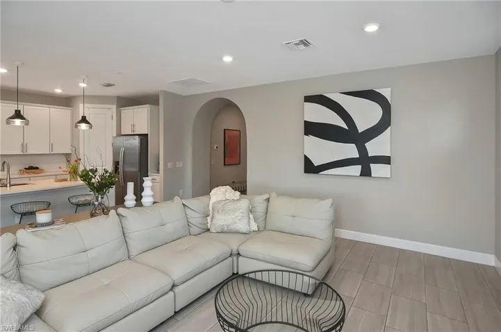 Living room featuring sink
