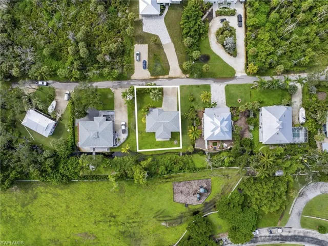 Aerial view of residential area