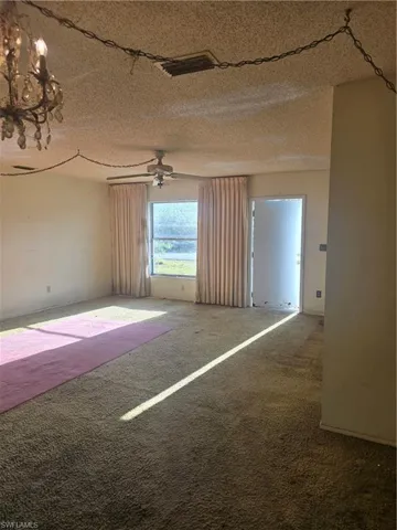 Living room view to front door