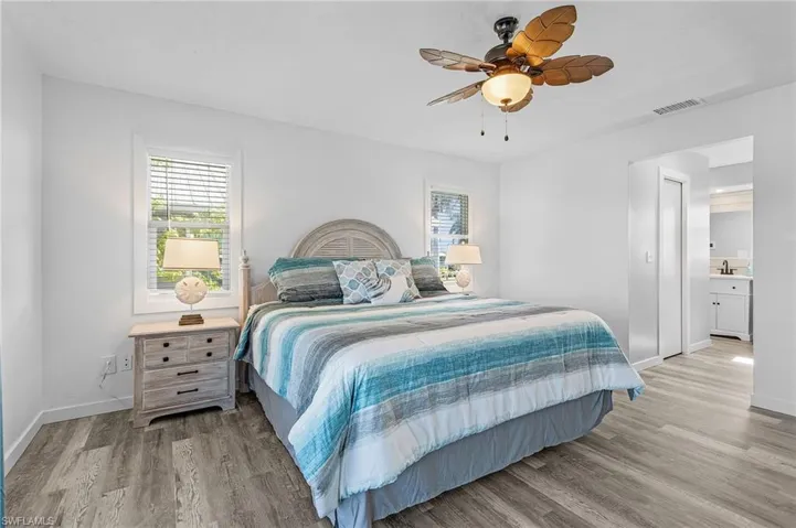 The master bedroom has laundry and a walk-in closet.