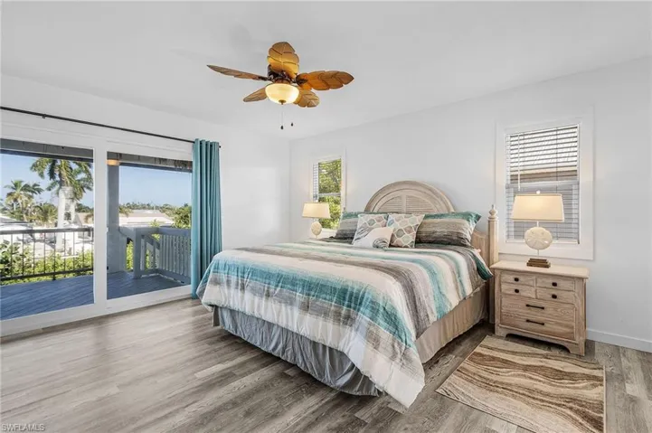The master bedroom has hurricane sliders to the upper deck.