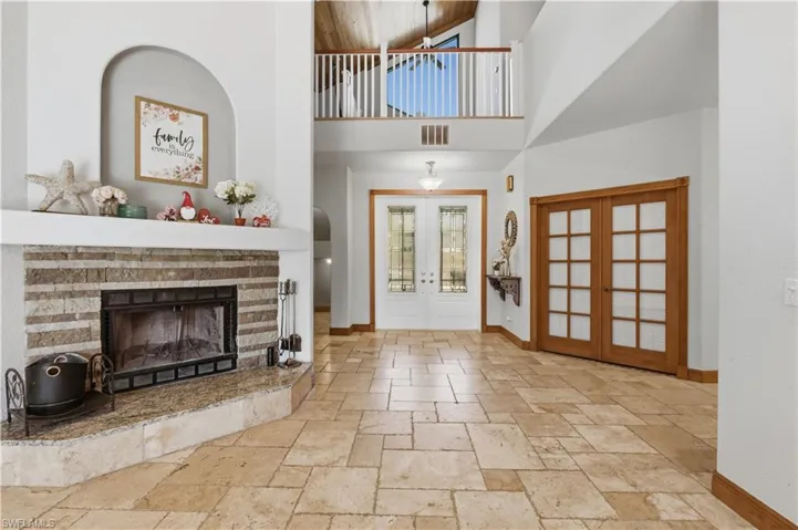 Living room, fireplace