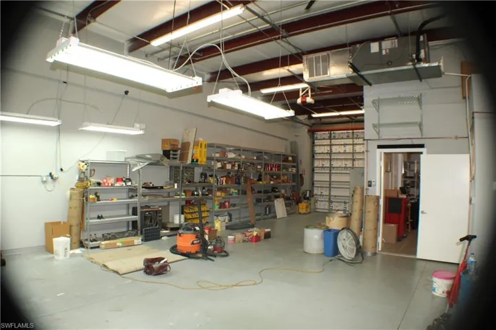 Warehouse featuring a workshop area