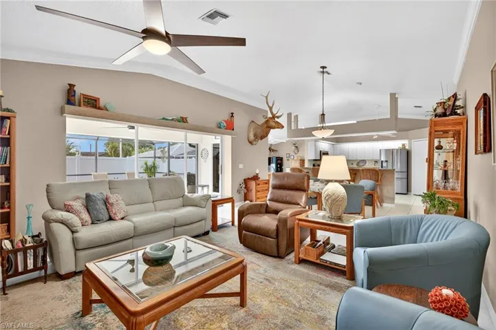 Great Room Family Room Area with Sliders