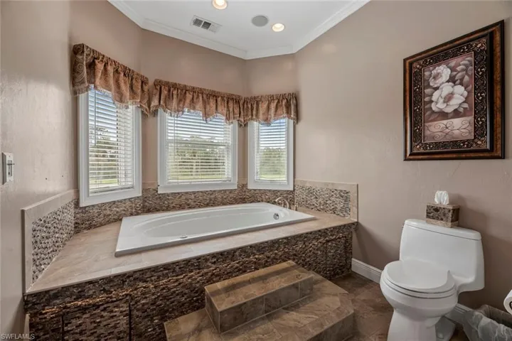 Large jacuzzi tub in master