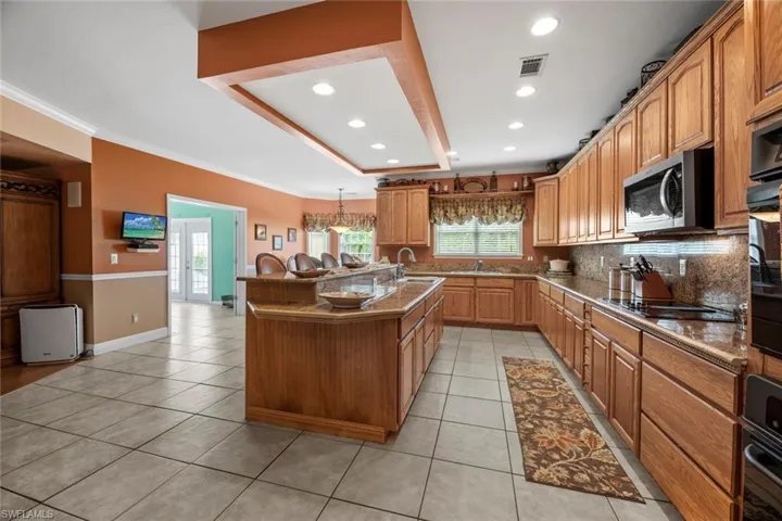 Ample cabinets and counter tops