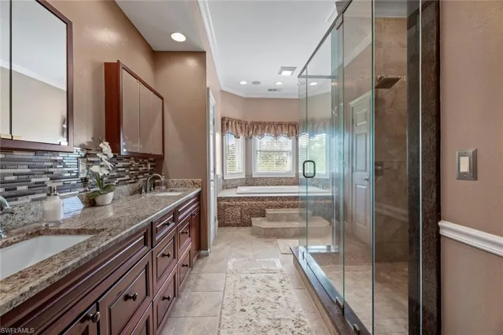 Master bath with large walk-in shower
