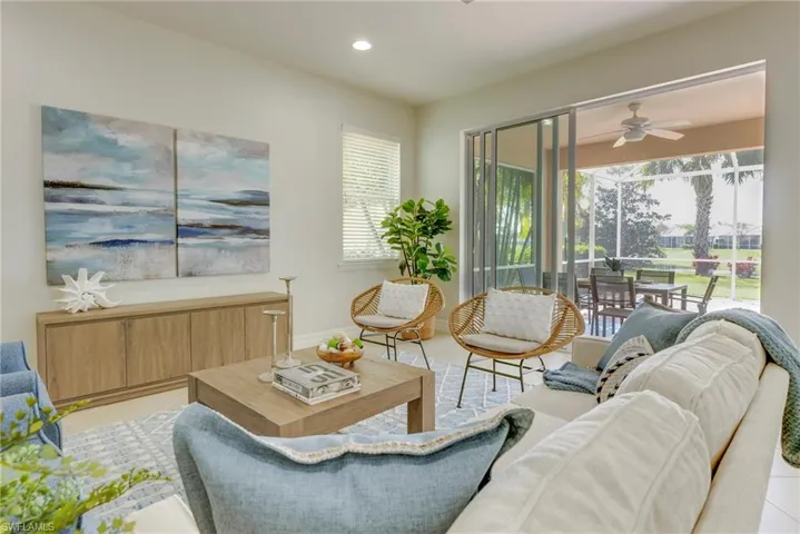 Living room with ceiling fan