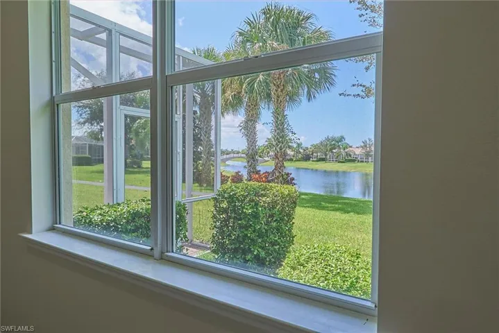 Room details featuring a water view