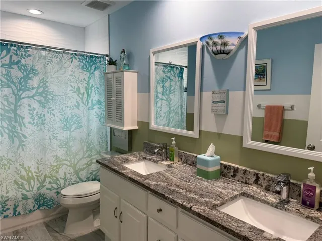 Guest Bathroom with Dual Sinks, Tub Shower Combination