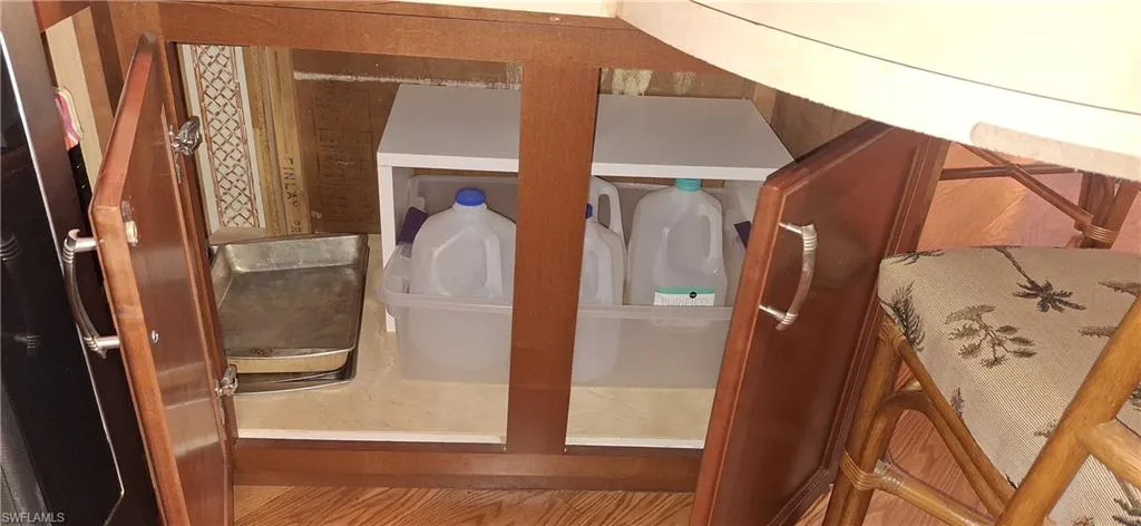 Under Breakfast bar storage