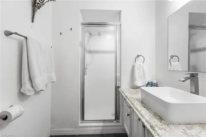 2nd bathroom has a walk in shower.