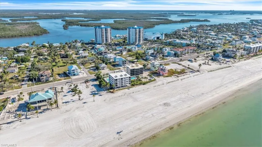 Aerial view of a large body of water