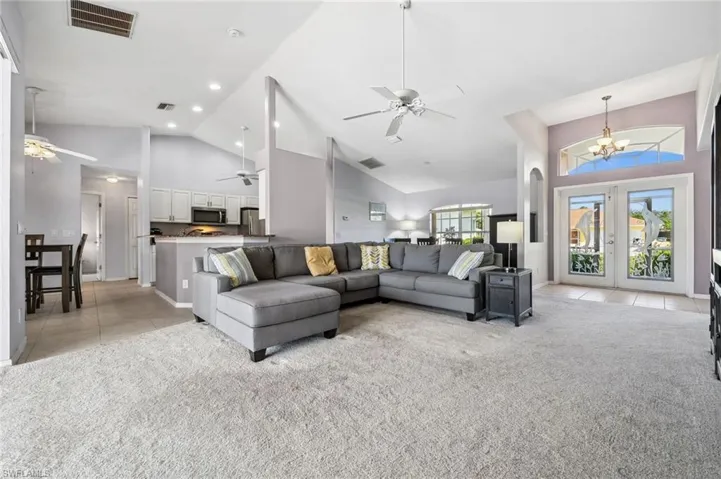 Open Concept Living room, looking towards the front doors