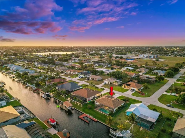 Aerial View of the Gulf Access Canal in the Evening