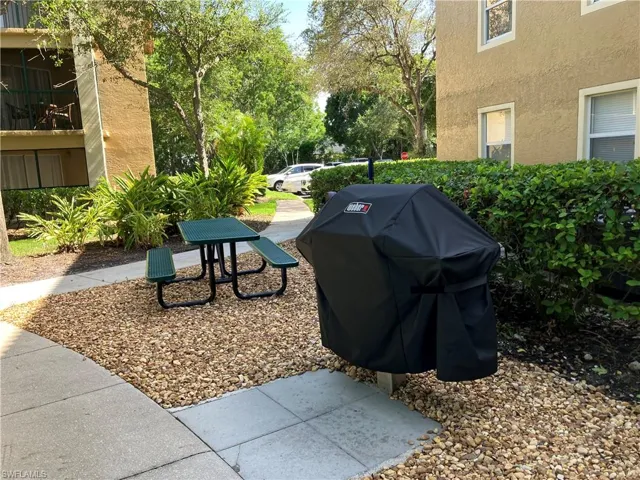 BBQ grill and seating area