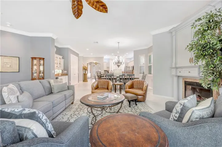 Living room facing the dining room