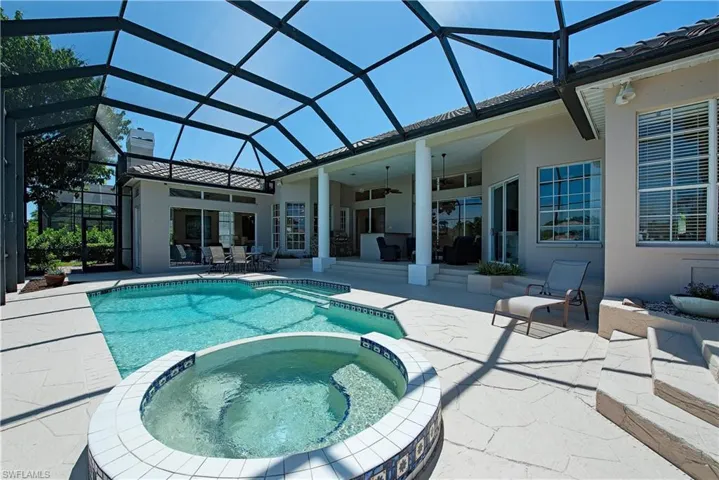 There is a full bath off the pool area.