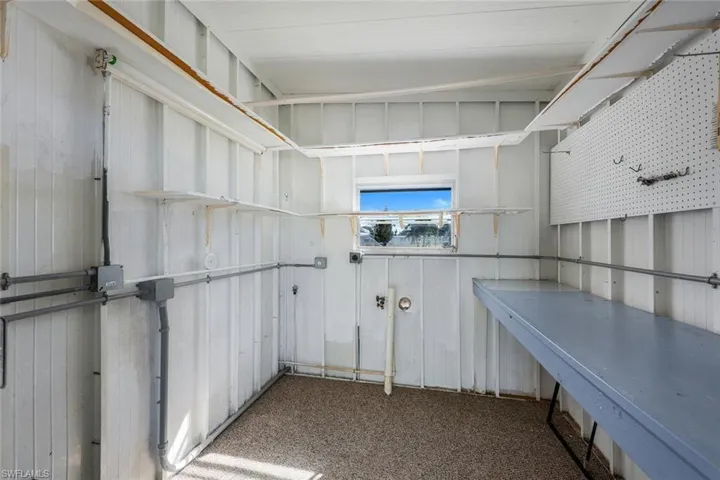 Storage room with washer dryer hook ups