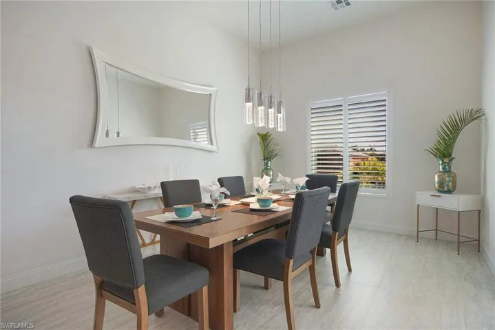 Dining space with baseboards