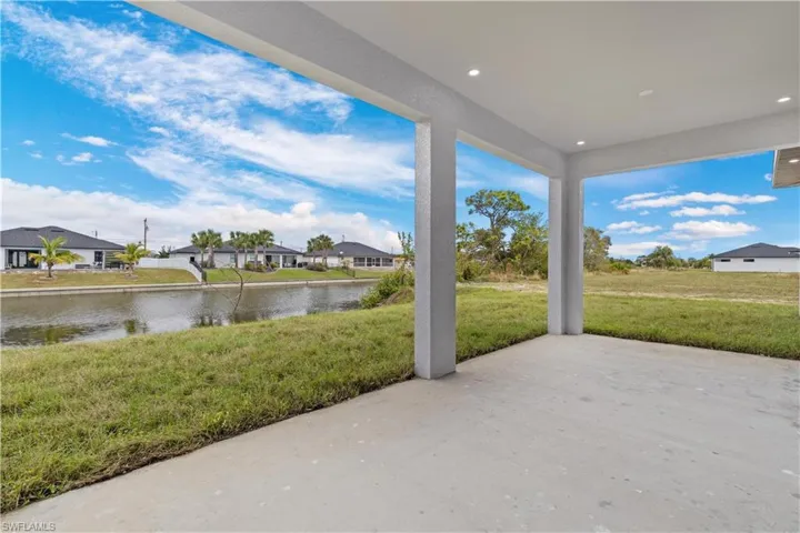 View of patio featuring a water view