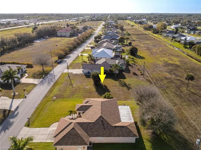 Aerial perspective of suburban area