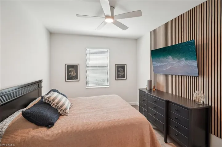 Bedroom featuring ceiling fan