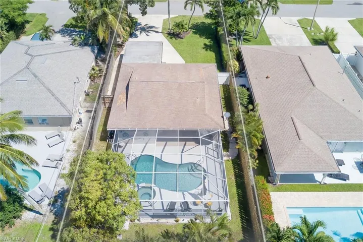Aerial view of a pool area