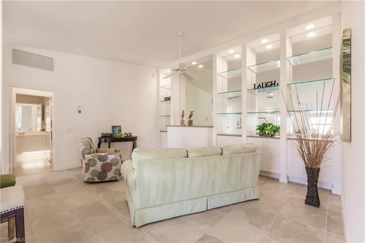 Living room with ceiling fan