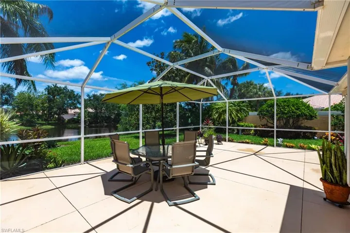 View of patio / terrace with a lanai