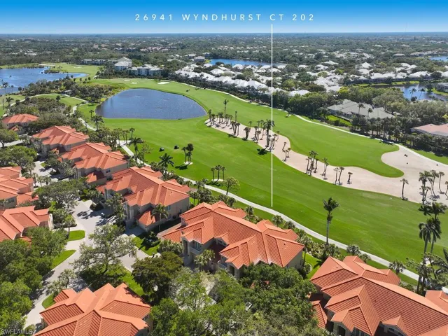 Panoramic vista of The Hamptons in Bonita Bay, featuring scenic water and golf course views.